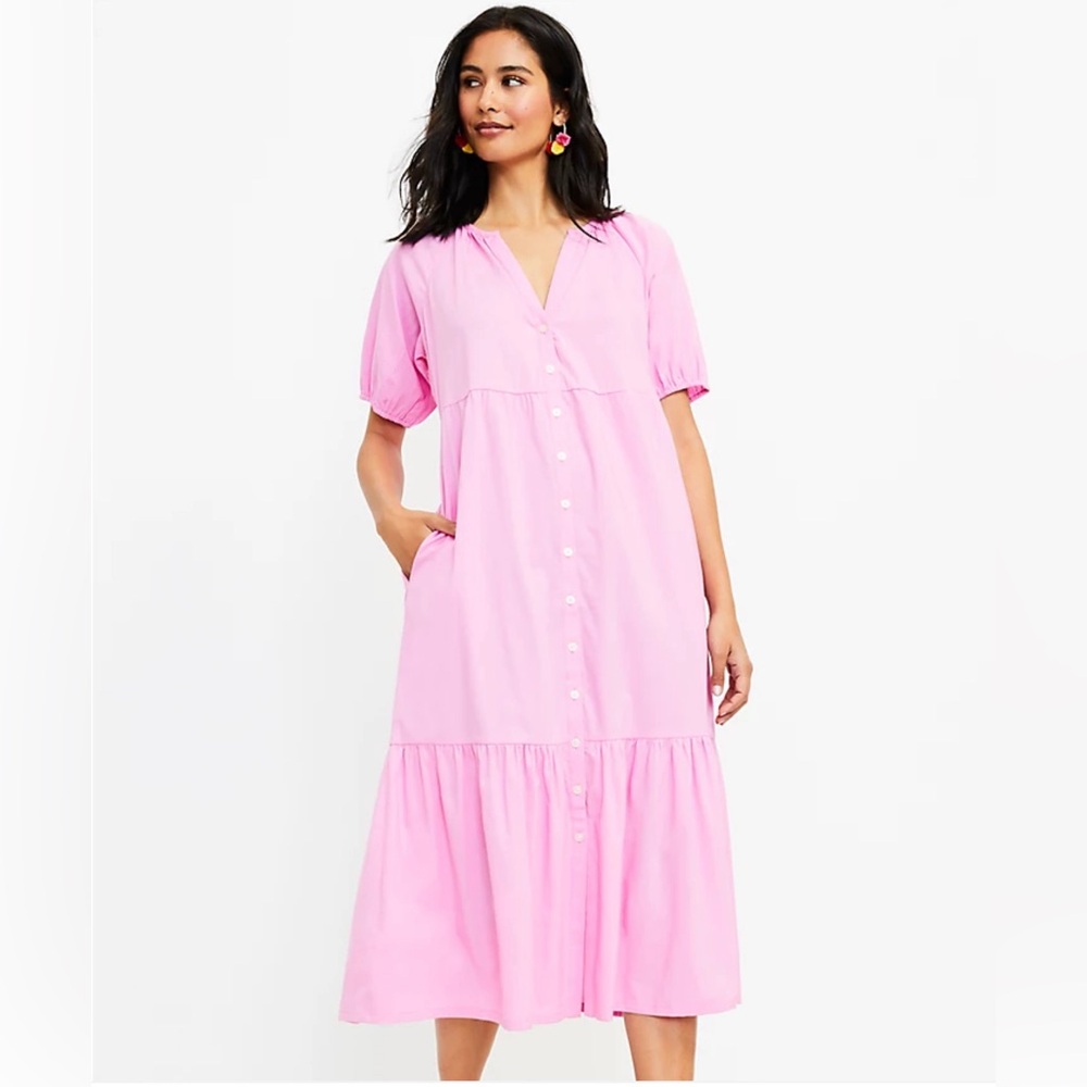 LOFT petite pink dress